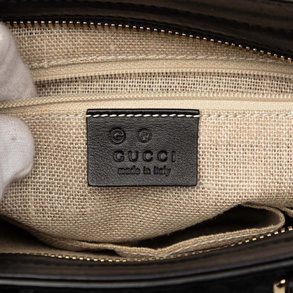 GUCCI Authentic Black Leather Shoulder Bag - Picture 5 of 6